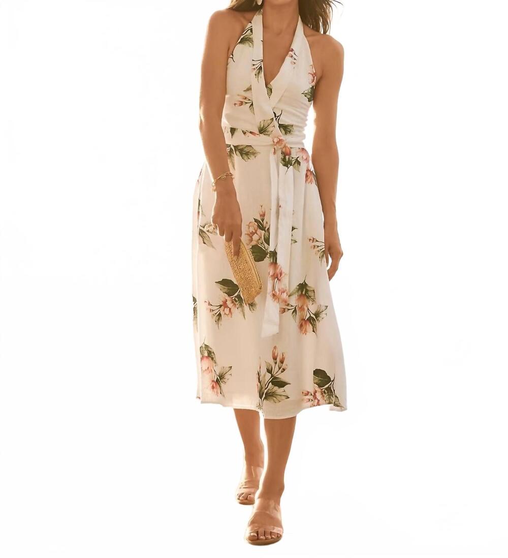 NEW TOMMY BAHAMA florentina flourish midi dress in white floral